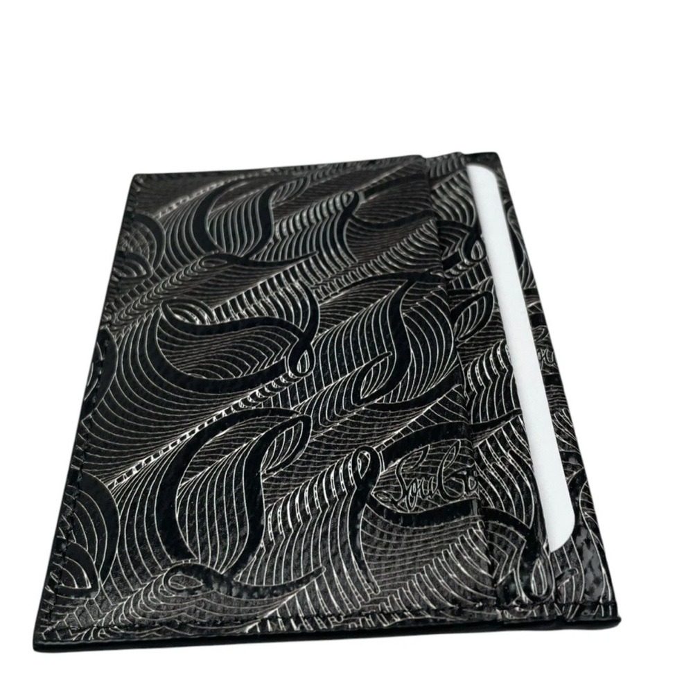 Christian Louboutin Signature Metallic Monogram Print Leather Card Case - Picture 6 of 15